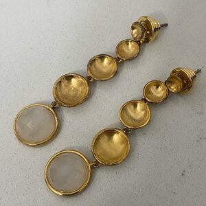 Dean Davidson Sol Statement Drop Earrings 22k-Gold Plate Moonstone EUC!